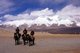 China: Kirghiz horsemen at Lake Karakul on the Karakoram Highway, Xinjiang