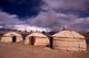 China: Kirghiz yurts at Lake Karakul on the Karakoram Highway, Xinjiang
